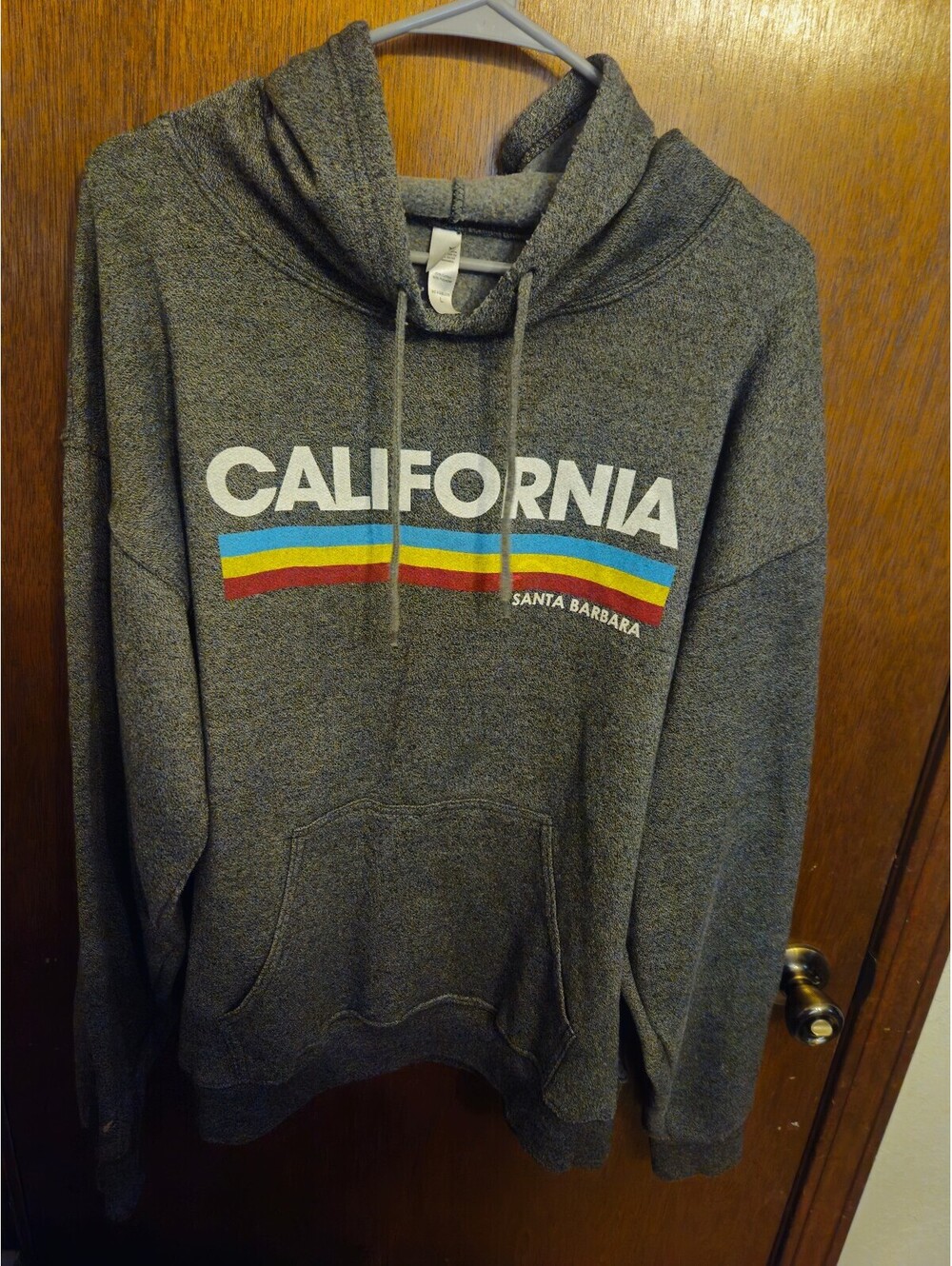 Gray California Santa Barbara Hoodie, Size Large